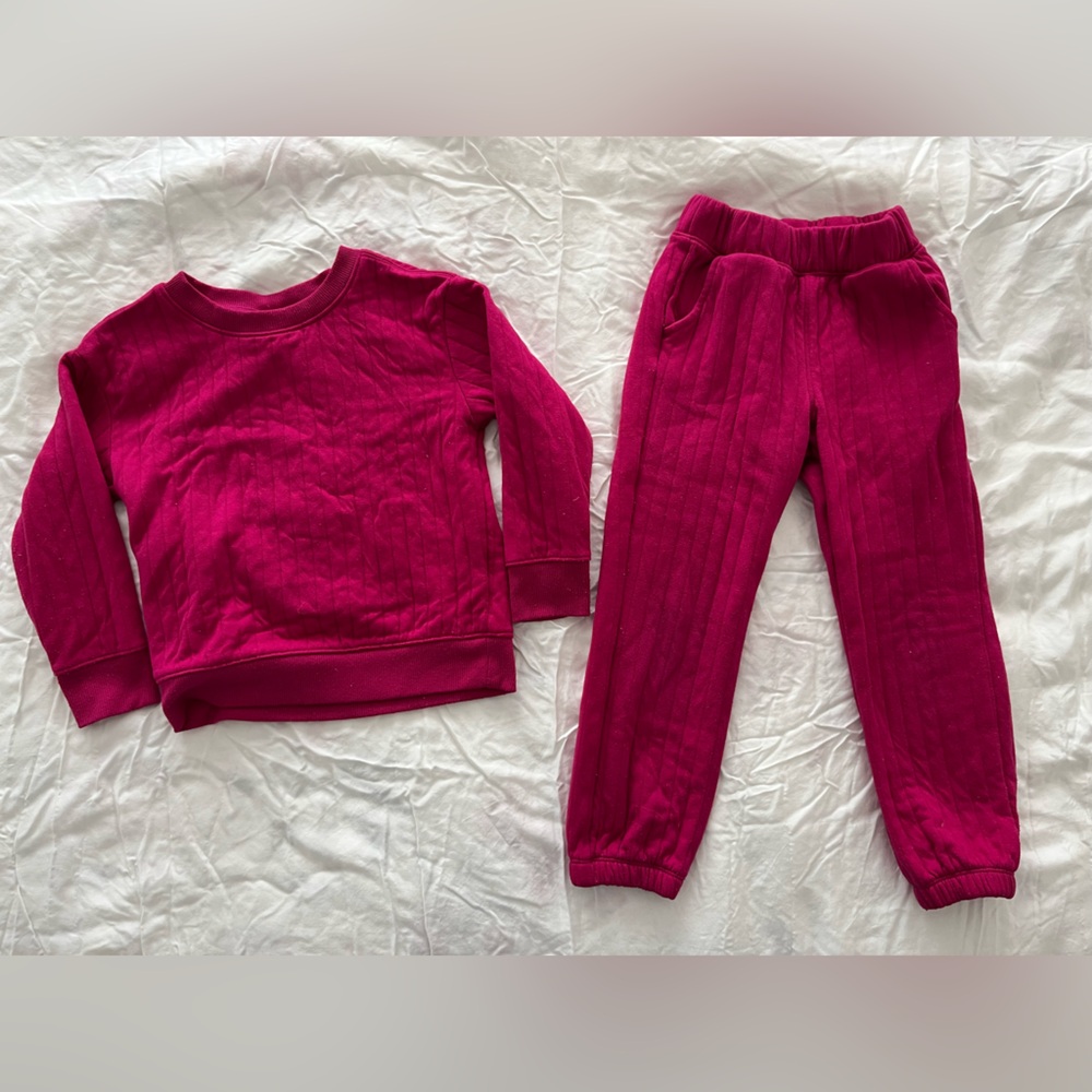 Cat & Jack Bright Pink sweatshirt and sweatpants set